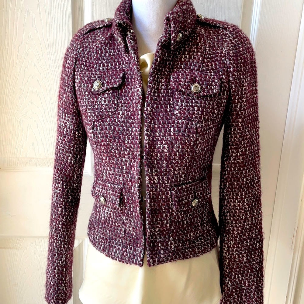 Sinequanone Burgundy Tweed Jacket NWOT